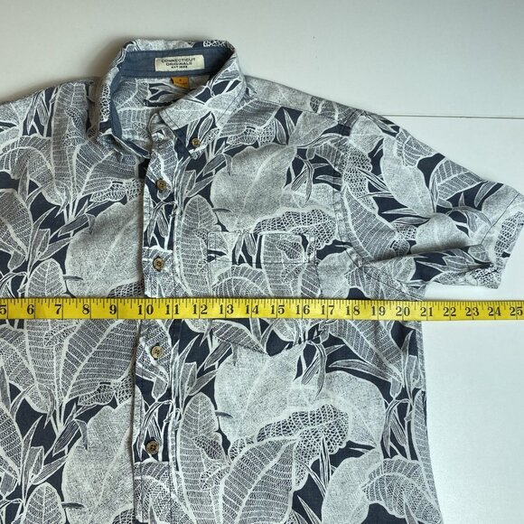 Connecticut Originals Mens Shirt SS 100% Linen Button Down Grey Hawaiian Sz S - Picture 4 of 6